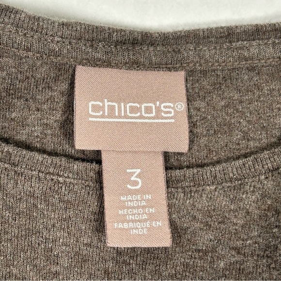 2 for$15 Chico's Taupe Long Sleeve Top Chicos size 3 (XL) - Picture 3 of 11